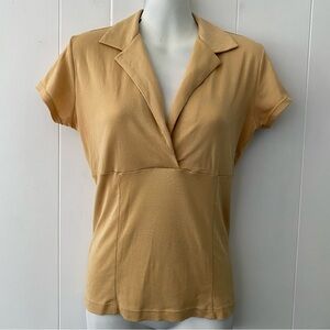 Vintage Black Label Ralph Lauren Made in USA Pale Yellow Mercerized Cotton Top